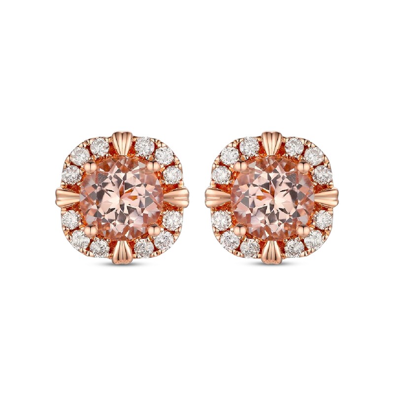 Le Vian Morganite Stud Earrings 3/8 ct tw Diamonds 14K Strawberry Gold