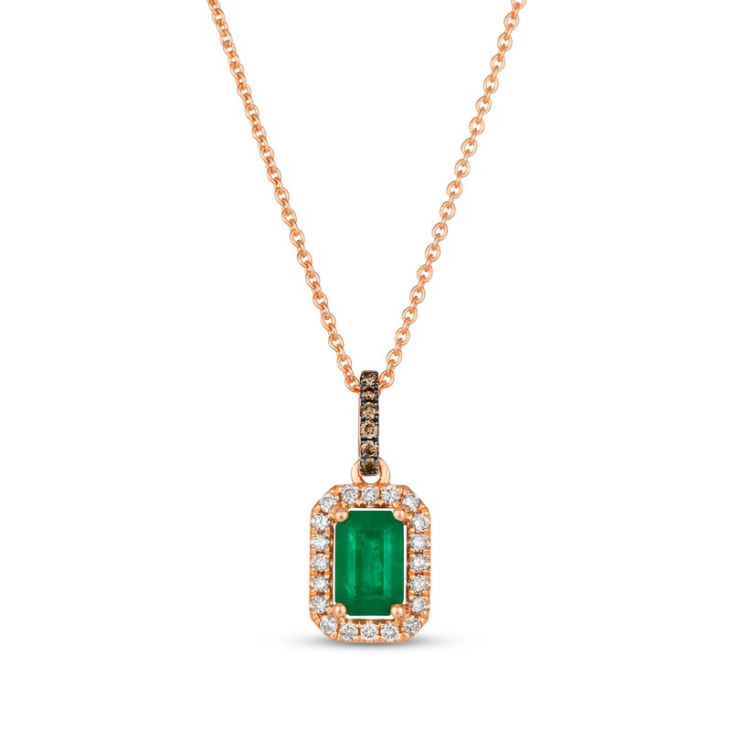 Main Image 1 of Le Vian Emerald Necklace 1/8 ct tw Diamonds 14K Strawberry Gold 20”