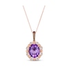Thumbnail Image 1 of Le Vian Amethyst Scalloped Necklace 1/3 ct tw Diamonds 14K Strawberry Gold 20”