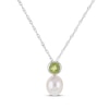 Thumbnail Image 2 of Cultured Pearl & Peridot Bezel Gift Set Sterling Silver
