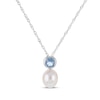 Thumbnail Image 2 of Cultured Pearl & Sky Blue Topaz Bezel Gift Set Sterling Silver