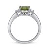 Thumbnail Image 2 of Cushion-Cut Peridot & Diamond Ring 1/10 ct tw Sterling Silver