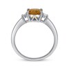 Thumbnail Image 2 of Cushion-Cut Citrine & Diamond Ring 1/10 ct tw Sterling Silver