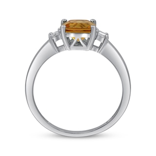 Gem Stone King Sterling Silver Citrine & Diamond Ring – 0.41 Ct Tw – Yellow Citrine Women’s Ring – Sizes 5-9