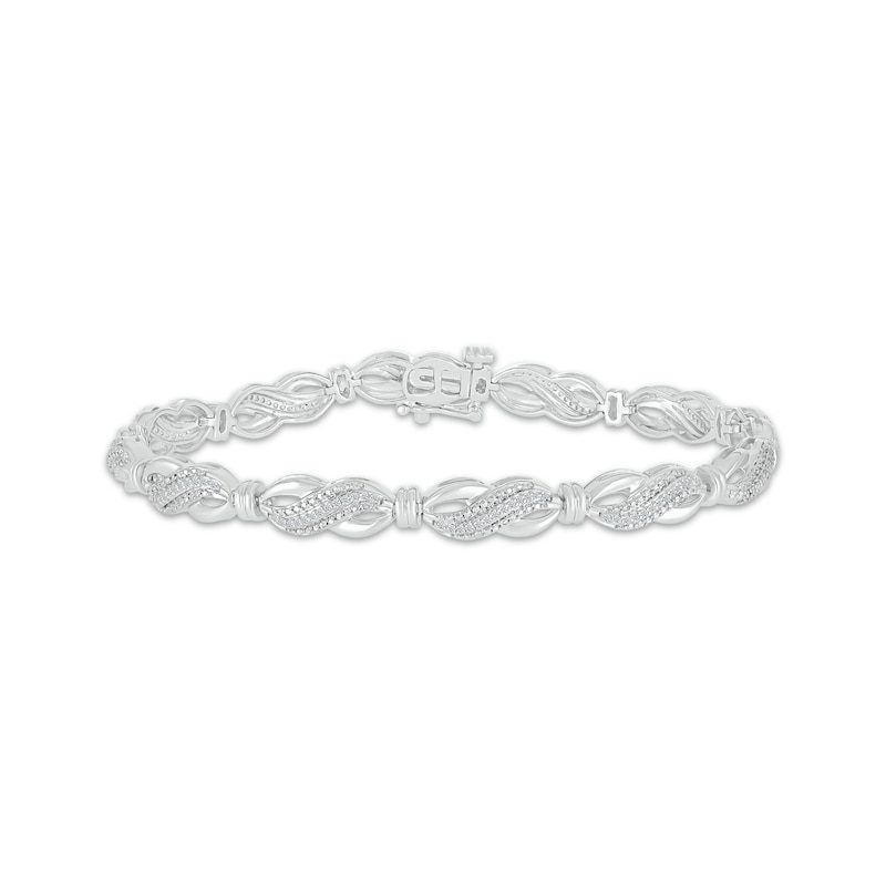 Main Image 1 of Diamond Infinity Link Bracelet 1/2 ct tw Sterling Silver 7.25"