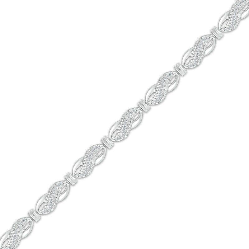 Main Image 2 of Diamond Infinity Link Bracelet 1/2 ct tw Sterling Silver 7.25"