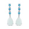 Thumbnail Image 1 of Pear-Shaped Lab-Created Opal, Swiss Blue Topaz & White Topaz Drop Earrings Sterling Silver