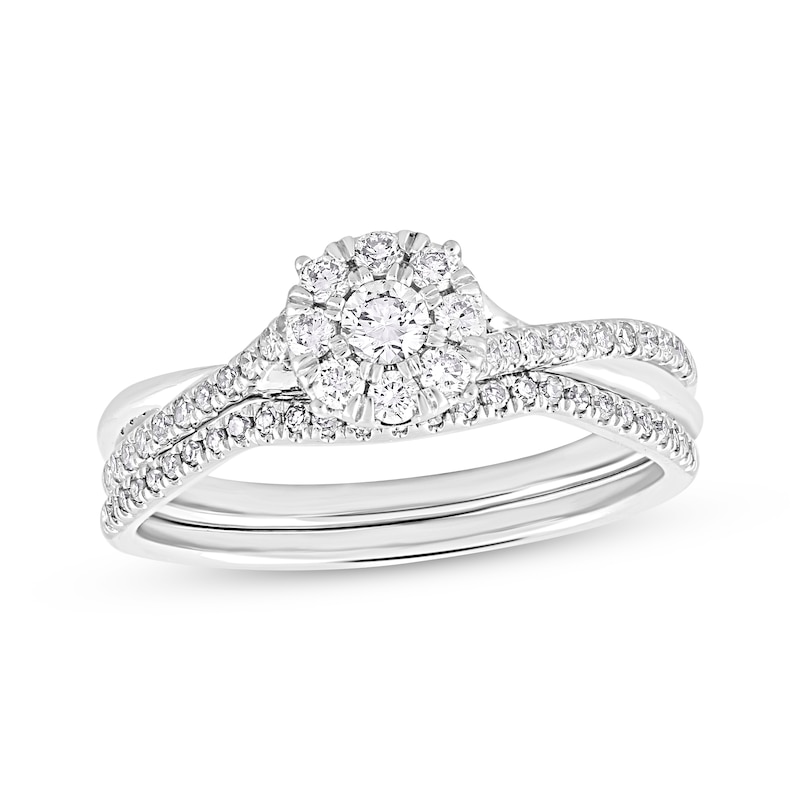 Main Image 1 of Adore Multi-Diamond Center Bridal Set 1/2 ct tw 10K White Gold
