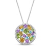 Thumbnail Image 0 of Multi-Shape Amethyst, Citrine, Peridot, Swiss Blue Topaz & White Lab-Created Sapphire Necklace Sterling Silver 18"