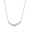 Thumbnail Image 3 of Amethyst & White Lab-Created Sapphire Bar Necklace Sterling Silver 18"