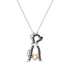 Thumbnail Image 2 of Smoky Quartz Dog Silhouette Heart Necklace Sterling Silver & 10K Rose Gold 18"