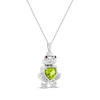 Thumbnail Image 2 of Heart-Shaped Peridot, Lab-Created Ruby & White Lab-Created Sapphire Frog Prince Necklace Sterling Silver 18"