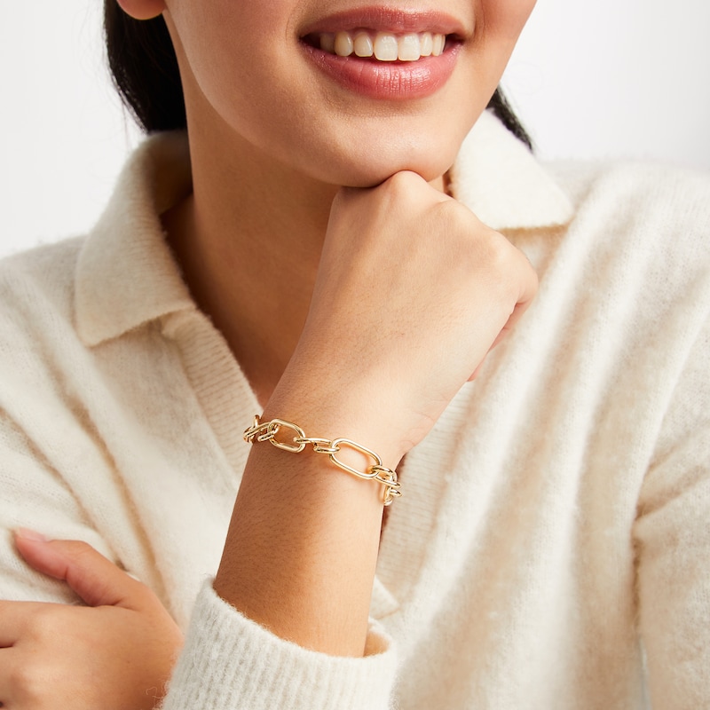 Main Image 4 of Infinity Link Bracelet Hollow 10K Yellow Gold 7.5"
