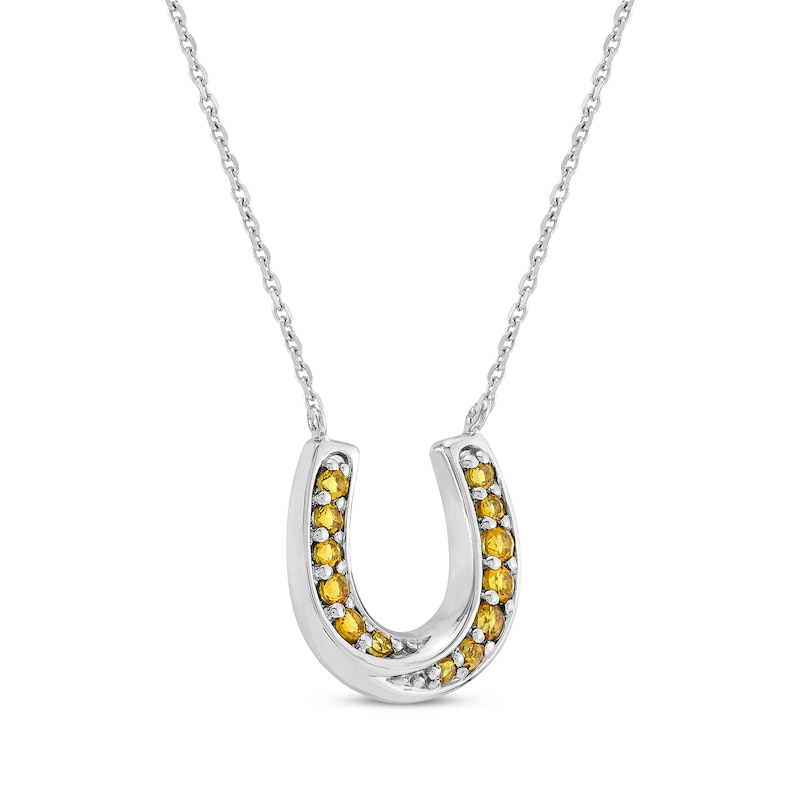 Main Image 2 of Citrine Horseshoe Necklace Sterling Silver 18"
