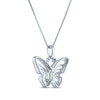 Thumbnail Image 3 of Marquise-Cut Peridot & White Lab-Created Sapphire Butterfly Necklace Sterling Silver 18"