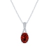 Thumbnail Image 2 of Oval-Cut Garnet & White Lab-Created Sapphire Gift Set Sterling Silver