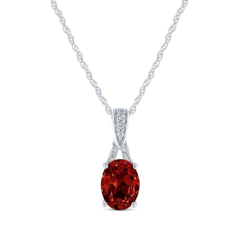 Main Image 2 of Oval-Cut Garnet & White Lab-Created Sapphire Gift Set Sterling Silver