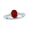 Thumbnail Image 3 of Oval-Cut Garnet & White Lab-Created Sapphire Gift Set Sterling Silver