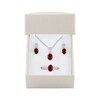 Thumbnail Image 5 of Oval-Cut Garnet & White Lab-Created Sapphire Gift Set Sterling Silver