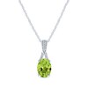 Thumbnail Image 2 of Oval-Cut Peridot & White Lab-Created Sapphire Gift Set Sterling Silver