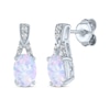 Thumbnail Image 4 of Oval-Cut Lab-Created Opal & White Lab-Created Sapphire Gift Set Sterling Silver