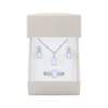 Thumbnail Image 5 of Oval-Cut Lab-Created Opal & White Lab-Created Sapphire Gift Set Sterling Silver