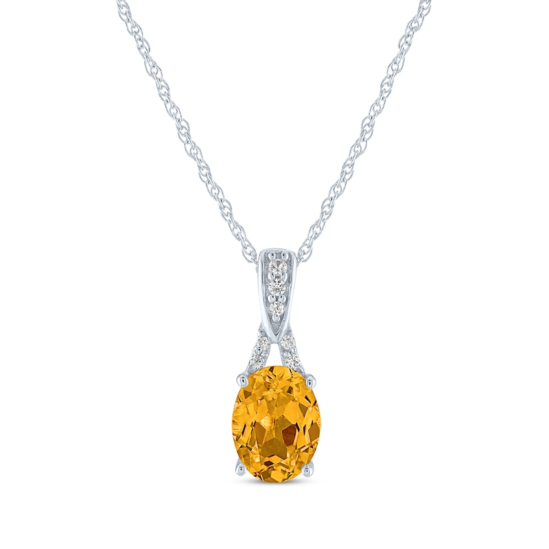 Main Image 2 of Oval-Cut Citrine & White Lab-Created Sapphire Gift Set Sterling Silver