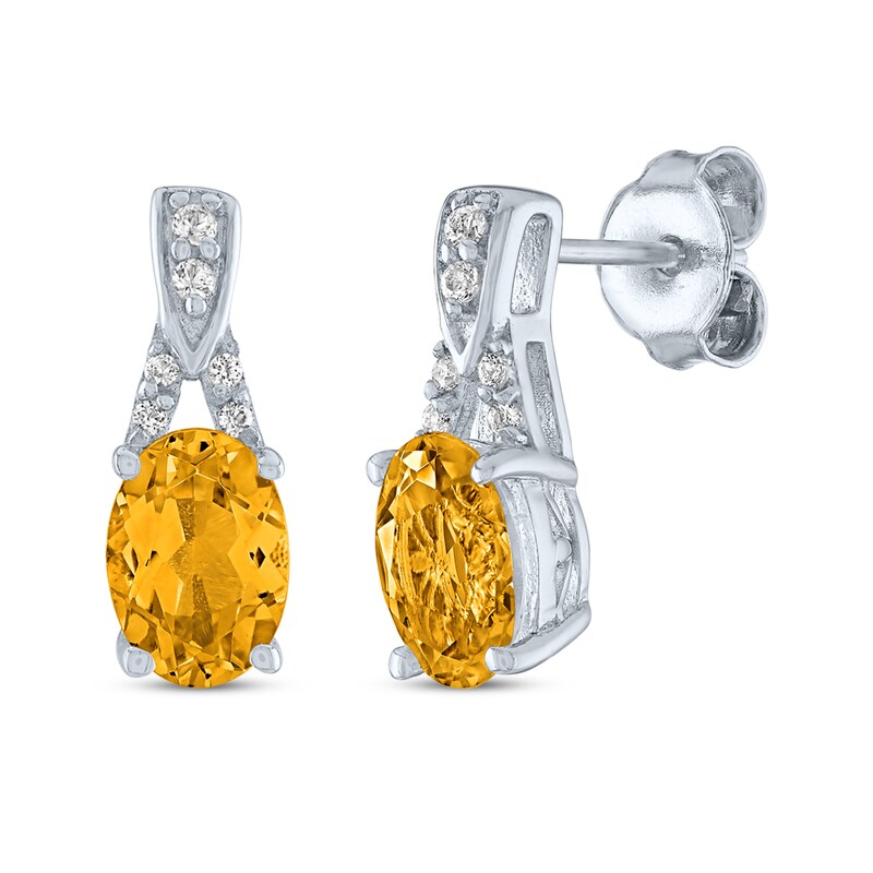 Main Image 4 of Oval-Cut Citrine & White Lab-Created Sapphire Gift Set Sterling Silver