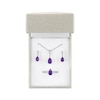 Thumbnail Image 5 of Pear-Shaped Amethyst & White Lab-Created Sapphire Gift Set Sterling Silver - Size 7