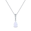 Thumbnail Image 2 of Pear-Shaped Lab-Created Opal & White Lab-Created Sapphire Gift Set Sterling Silver - Size 7