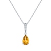 Thumbnail Image 2 of Pear-Shaped Citrine & White Lab-Created Sapphire Gift Set Sterling Silver - Size 7