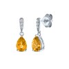 Thumbnail Image 4 of Pear-Shaped Citrine & White Lab-Created Sapphire Gift Set Sterling Silver - Size 7
