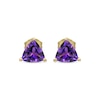 Thumbnail Image 2 of Trillion-Cut Amethyst Solitaire Stud Earrings 10K Yellow Gold