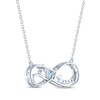 Thumbnail Image 3 of Oval-Cut Swiss Blue Topaz & White Lab-Created Sapphire "Mom" Infinity Necklace Sterling Silver 18"