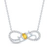 Thumbnail Image 1 of Oval-Cut Citrine & White Lab-Created Sapphire "Mom" Infinity Necklace Sterling Silver 18"