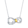 Thumbnail Image 2 of Oval-Cut Citrine & White Lab-Created Sapphire "Mom" Infinity Necklace Sterling Silver 18"