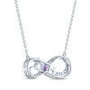Thumbnail Image 3 of Oval-Cut Amethyst & White Lab-Created Sapphire "Mom" Infinity Necklace Sterling Silver 18"