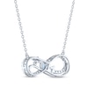 Thumbnail Image 3 of Oval-Cut Aquamarine & White Lab-Created Sapphire "Mom" Infinity Necklace Sterling Silver 18"