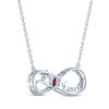 Thumbnail Image 2 of Oval-Cut Garnet & White Lab-Created Sapphire "Mom" Infinity Necklace Sterling Silver 18"