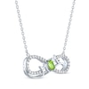 Thumbnail Image 2 of Oval-Cut Peridot & White Lab-Created Sapphire "Mom" Infinity Necklace Sterling Silver 18"