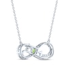 Thumbnail Image 3 of Oval-Cut Peridot & White Lab-Created Sapphire "Mom" Infinity Necklace Sterling Silver 18"