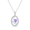 Thumbnail Image 1 of Heart-Shaped Amethyst & Diamond Accent "I Heart Mom" Oval Necklace Sterling Silver 18"