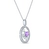 Thumbnail Image 2 of Heart-Shaped Amethyst & Diamond Accent "I Heart Mom" Oval Necklace Sterling Silver 18"