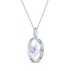 Thumbnail Image 3 of Heart-Shaped Amethyst & Diamond Accent "I Heart Mom" Oval Necklace Sterling Silver 18"