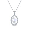 Thumbnail Image 1 of Heart-Shaped Lab-Created Opal & Diamond Accent "I Heart Mom" Oval Necklace Sterling Silver 18"