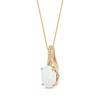 Thumbnail Image 2 of Oval-Cut Lab-Created Opal & Diamond Accent Necklace 10K Yellow Gold 18"