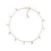 Thumbnail Image 1 of Diamond-Cut Heart Dangle Anklet 10K Tri-Tone Gold 10"