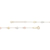 Thumbnail Image 3 of Diamond-Cut Heart Dangle Anklet 10K Tri-Tone Gold 10"