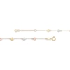 Thumbnail Image 2 of Diamond-Cut Heart Dangle Anklet 10K Tri-Tone Gold 10"