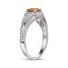 Thumbnail Image 2 of Cushion-Shaped Citrine & White Lab-Created Sapphire Ring Sterling Silver